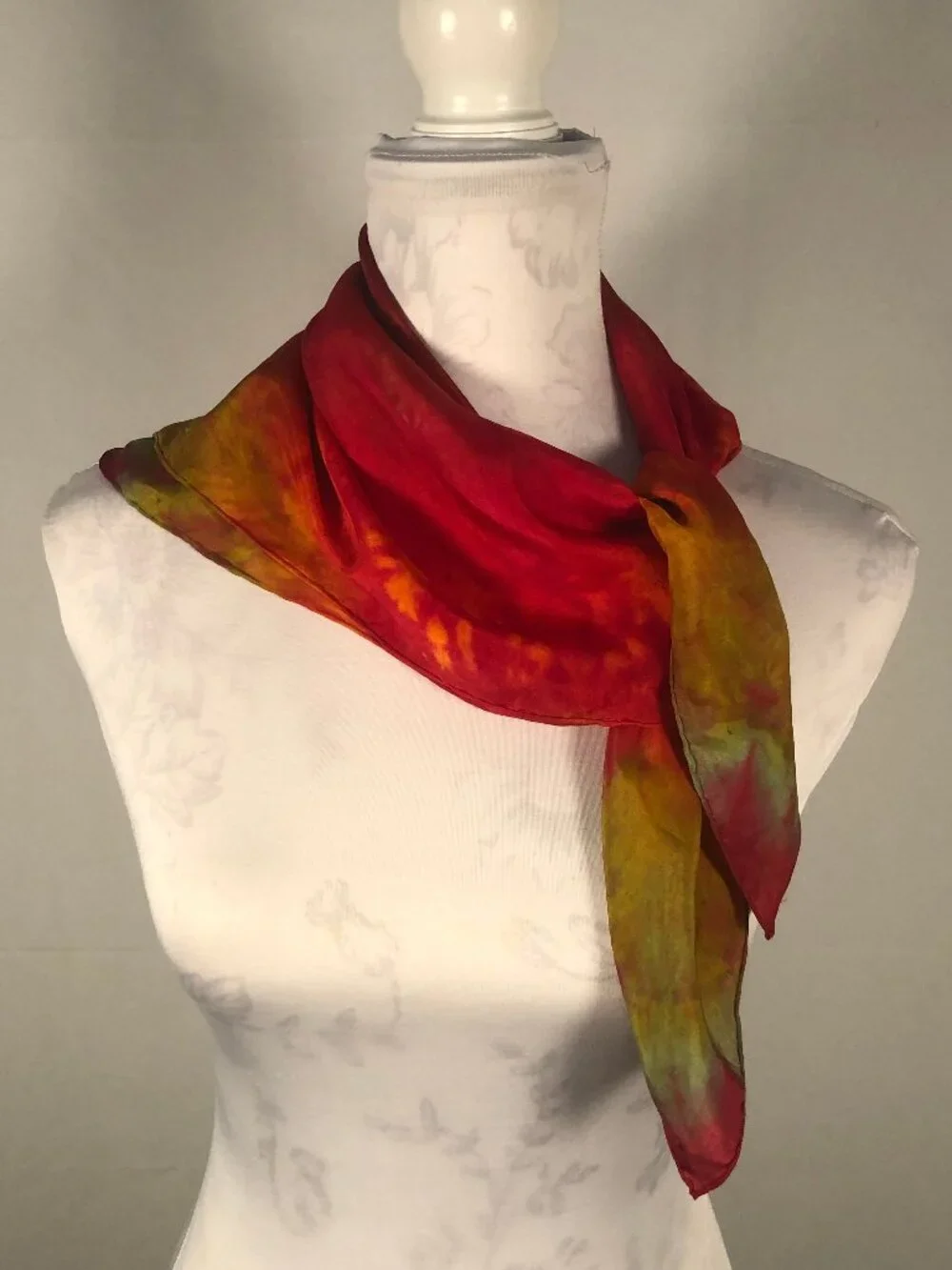 Vintage Wearable Art Hand-Dyed Sheer Scarf